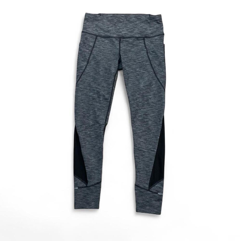 Athleta Grey and black with side pockets leggings women small S
